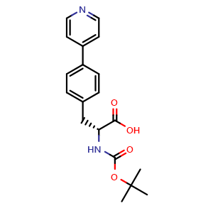 Chemical structure of N-Boc-4-(4-pyridinyl)-D-phenylalanine , CAS 1211448-70-2, AChemBlock V150834