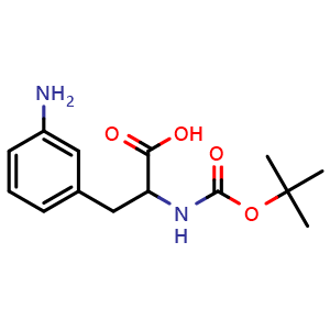 Chemical structure of 3-Amino-N-Boc-DL-phenylalanine , CAS 160560-73-6, AChemBlock V150835