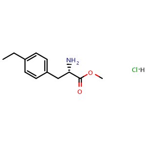 Chemical structure of 4-Ethyl-L-phenylalanine methyl ester hydrochloride , CAS 4588-87-8, AChemBlock V150839