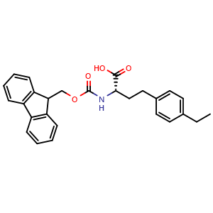 Chemical structure of Fmoc-4-ethyl-L-homophenylalanine , CAS 1260593-21-2, AChemBlock V150846