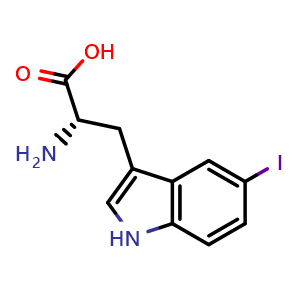 Chemical structure of 5-Iodo-L-tryptophan , CAS 161295-03-0, AChemBlock V150861