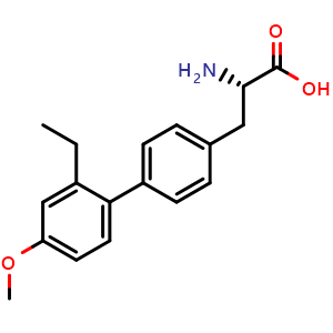 Chemical structure of 4-(2-Ethyl-4-methoxyphenyl)-L-phenylalanine , CAS 872142-86-4, AChemBlock V150878