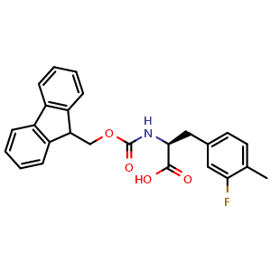 Chemical structure of N-Fmoc-3-fluoro-4-methyl-L-phenylalanine , CAS 1998650-48-8, AChemBlock V150889