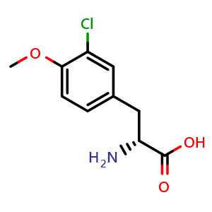 Chemical structure of 3-Chloro-O-methyl-D-tyrosine , CAS 212252-91-0, AChemBlock V150896