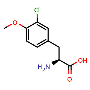 Chemical structure of 3-Chloro-O-methyl-L-tyrosine , CAS 766444-57-9, AChemBlock V150897
