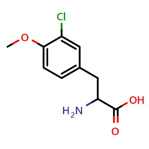 Chemical structure of 3-Chloro-O-methyl-DL-tyrosine , CAS 603105-74-4, AChemBlock V150898