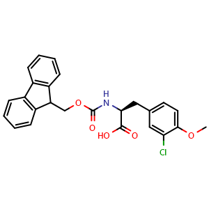 Chemical structure of N-Fmoc-O-methyl-3-chloro-L-tyrosine , CAS 2002503-89-9, AChemBlock V150900