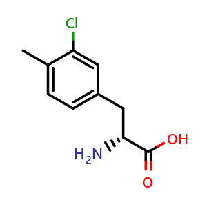 Chemical structure of 3-Chloro-4-methyl-D-phenylalanine , CAS 1269930-96-2, AChemBlock V150902