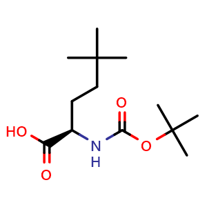Chemical structure of N-Boc-5,5-dimethyl-D-norleucine , CAS 2349580-23-8, AChemBlock V150914