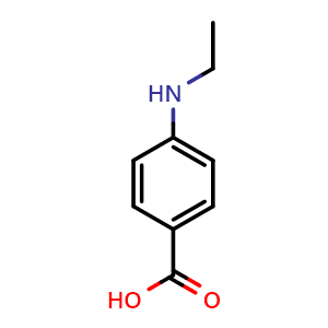 Chemical structure of 4-(Ethylamino)benzoic acid , CAS 7409-09-8, AChemBlock V150928