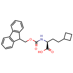 Chemical structure of (S)-2-(Fmoc-amino)-4-cyclobutylbutanoic acid , CAS 2349915-33-7, AChemBlock V150946