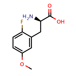 Chemical structure of 2-Fluoro-5-methoxy-D-phenylalanine , CAS 1213002-54-0, AChemBlock V150965