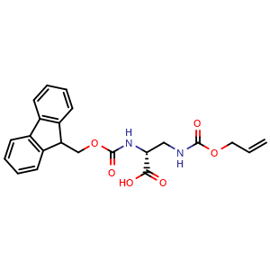 Chemical structure of 3-(Allyloxycarbonylamino)-N-Fmoc-D-alanine , CAS 178924-05-5, AChemBlock V151003