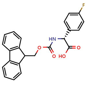 Chemical structure of (R)-2-(Fmoc-amino)-2-(4-fluorophenyl)acetic acid , CAS 374791-03-4, AChemBlock V151006