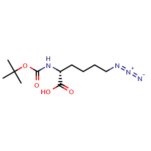Chemical structure of N-Boc-6-azido-D-norleucine , CAS 1620410-04-9, AChemBlock V151012