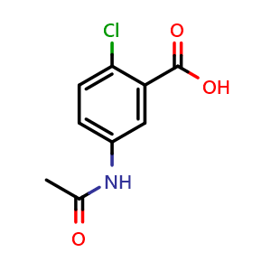 Chemical structure of 2-Chloro-5-(acetylamino)benzoic acid , CAS 719282-11-8, AChemBlock V151019