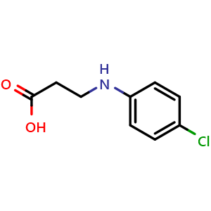 Chemical structure of N-(4-Chlorophenyl)-b-alanine , CAS 21617-19-6, AChemBlock V151027