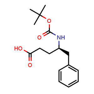 Chemical structure of (R)-4-(Boc-amino)-5-phenylpentanoic acid , CAS 195867-20-0, AChemBlock V151030