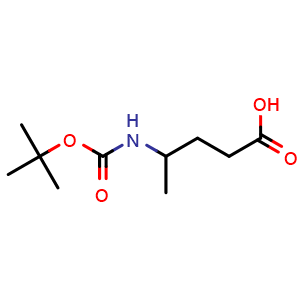 Chemical structure of 4-(Boc-amino)-pentanoic acid , CAS 172833-22-6, AChemBlock V151031