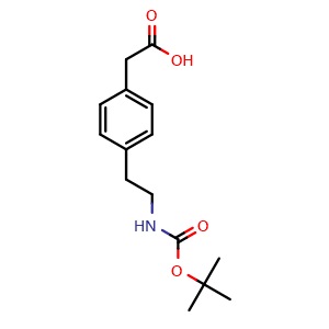 Chemical structure of 4-[2-(Boc-amino)ethyl]benzeneacetic acid , CAS 132691-14-6, AChemBlock V151032
