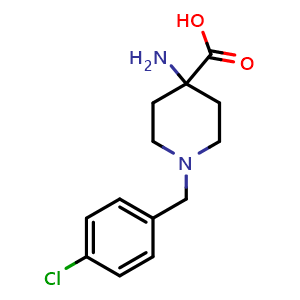 Chemical structure of 1-(4-Chlorobenzyl)-4-amino-4-piperidinecarboxylic acid , CAS 57611-53-7, AChemBlock V151036