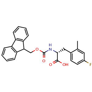 Chemical structure of N-Fmoc-2-methyl-4-fluoro-D-phenylalanine , CAS 1217744-26-7, AChemBlock V151047
