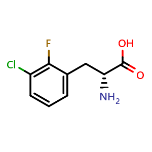 Chemical structure of 2-Fluoro-3-chloro-D-phenylalanine , CAS 1270264-20-4, AChemBlock V151050