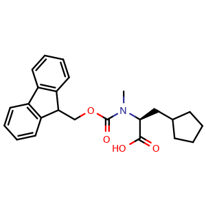Chemical structure ofN-Fmoc-N-methyl-(S)-3-cyclopentylalanine, CAS 2407830-01-5, AChemBlock V151057