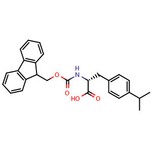 Chemical structure of N-Fmoc-4-isopropyl-D-phenylalanine , CAS 1260594-65-7, AChemBlock V151077
