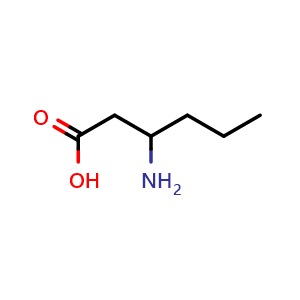 Chemical structure of 3-Amino-hexanoic acid , CAS 58521-63-4, AChemBlock V151078