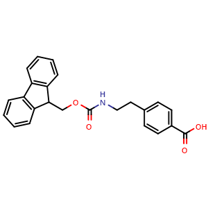 Chemical structure of 4-[2-(Fmoc-amino)ethyl]benzoic acid , CAS 203453-80-9, AChemBlock V151079
