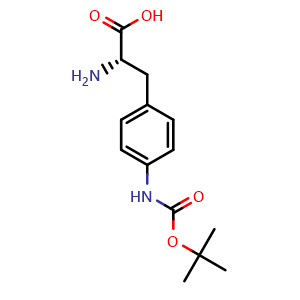 Chemical structure of 4-(Boc-amino)-L-phenylalanine , CAS 74578-48-6, AChemBlock V151082