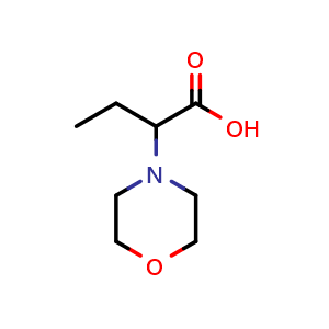 Chemical structure of 2-Morpholino-butanoic acid , CAS 87439-09-6, AChemBlock V151100