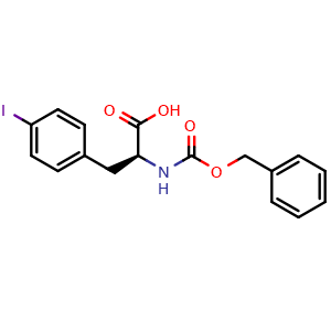 Chemical structure of N-Cbz-4-iodo-L-phenylalanine , CAS 220400-04-4, AChemBlock V151106