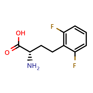 Chemical structure of (S)-a-Amino-2,6-difluorobenzenebutanoic acid , CAS 1260587-55-0, AChemBlock V151131