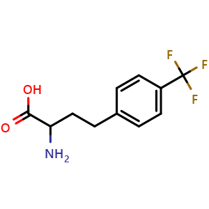 Chemical structure of 2-Amino-4-(4-trifluoromethylphenyl)butanoic acid , CAS 1214098-81-3, AChemBlock V151133