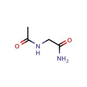 Chemical structure of 2-Acetamido-acetamide , CAS 2620-63-5, AChemBlock V151135