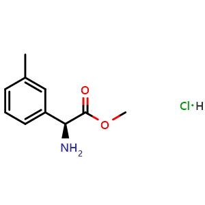 Chemical structure of (S)-Methyl 2-amino-2-(3-methylphenyl)acetate hydrochloride , CAS 1391430-96-8, AChemBlock V151136