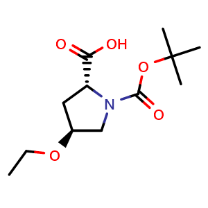 Chemical structure of (4S)-1-Boc-4-ethoxy-D-proline , CAS 147266-81-7, AChemBlock V151142