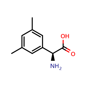 Chemical structure of (S)-2-Amino-2-(3,5-dimethylphenyl)acetic acid , CAS 1212881-27-0, AChemBlock V151147