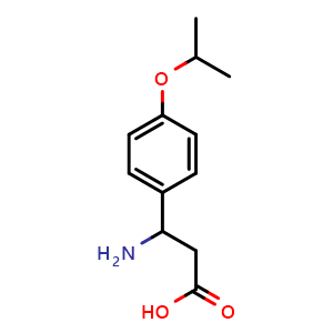 Chemical structure of 3-Amino-3-(4-isopropoxyphenyl)propanoic acid , CAS 311321-19-4, AChemBlock V151170