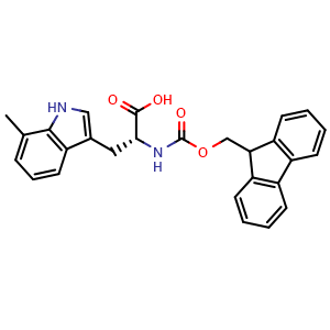 Chemical structure of N-Fmoc-7-methyl-D-tryptophan , CAS 2504147-19-5, AChemBlock V151171