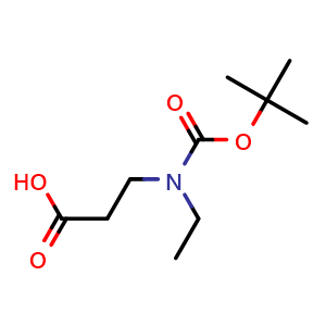 Chemical structure of N-Boc-3-(ethylamino)propanoic acid , CAS 1184268-56-1, AChemBlock V151177