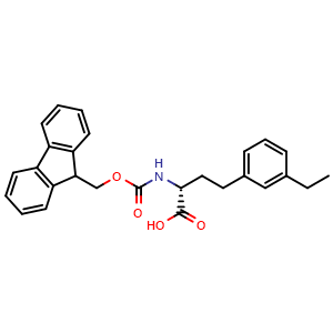 Chemical structure of Fmoc-3-ethyl-D-homophenylalanine , CAS 2349890-89-5, AChemBlock V151189