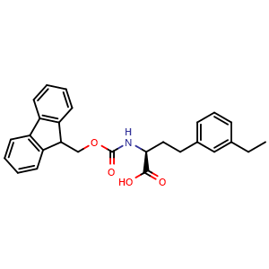 Chemical structure of Fmoc-3-ethyl-L-homophenylalanine , CAS 2350136-90-0, AChemBlock V151190