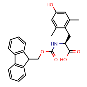 Chemical structure of N-Fmoc-2,6-dimethyl-L-tyrosine , CAS 206060-54-0, AChemBlock V151197