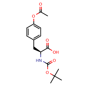 Chemical structure of N-Boc-O-acetyl-L-tyrosine , CAS 80971-82-0, AChemBlock V151198