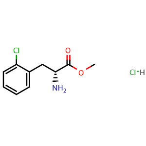 Chemical structure of 2-Chloro-D-phenylalanine methyl ester hydrochloride , CAS 457654-72-7, AChemBlock V151211