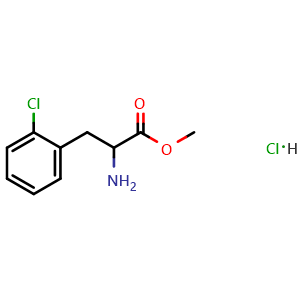 Chemical structure of 2-Chloro-DL-phenylalanine methyl ester hydrochloride , CAS 37844-15-8, AChemBlock V151212