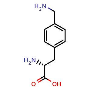 Chemical structure of 4-(Aminomethyl)-D-phenylalanine , CAS 1217662-97-9, AChemBlock V151223